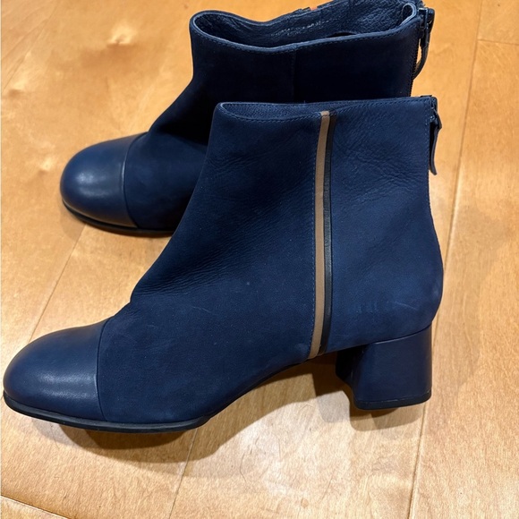 Camper Twins blue ankle boots booties suede  leather sz 38 7.5 - Picture 4 of 11